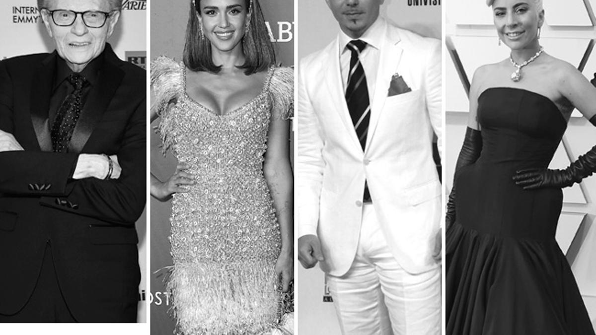 Larry King, Jessica Alba, Pitbull y Lady Gaga