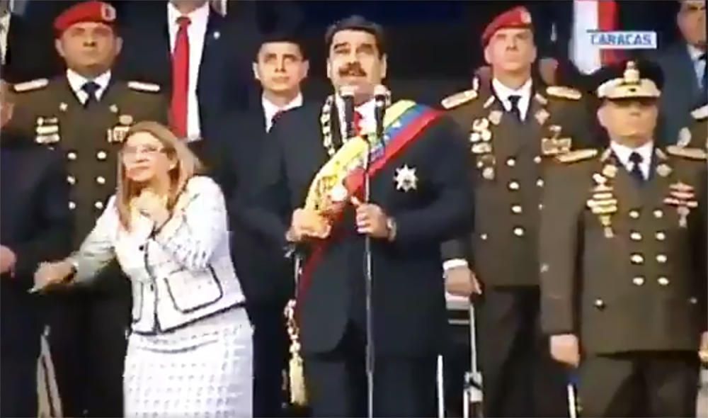 El momento del ataque contra Maduro