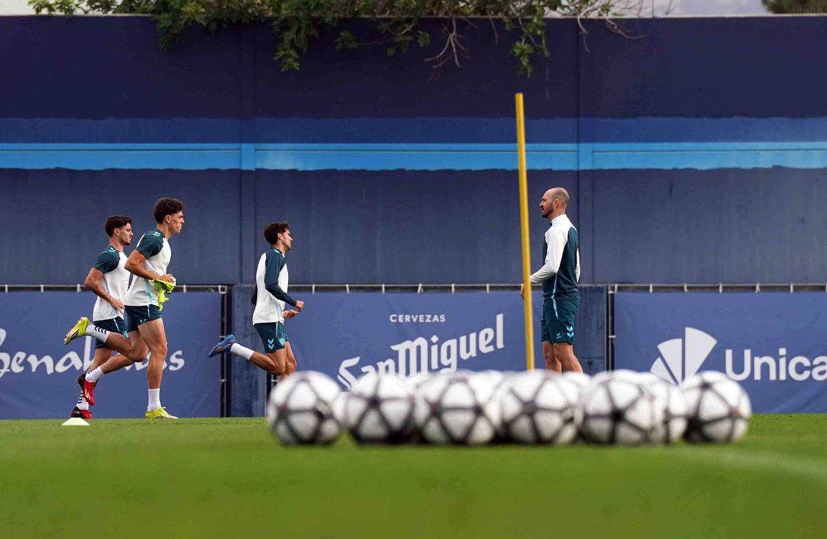 El Málaga CF en un entrenamiento de esta semana.