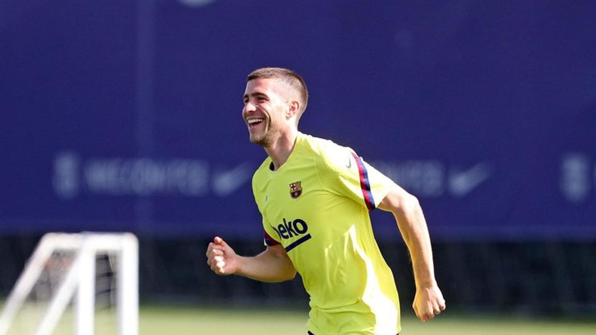 Sergi Roberto, durante un entrenamiento en la Ciutat Esportiva