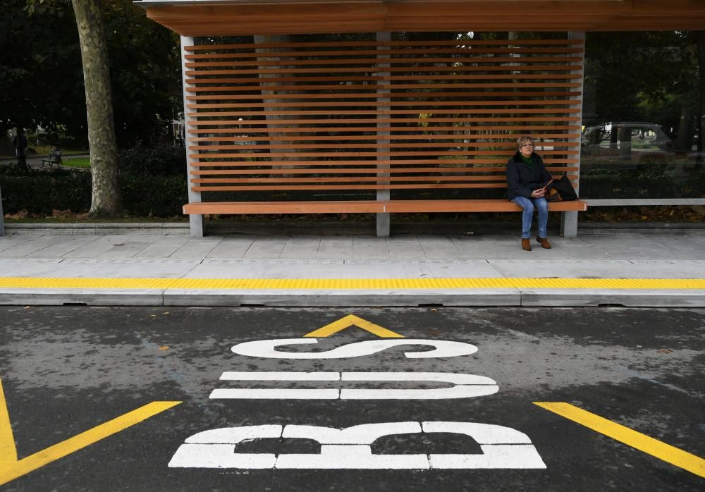 Llegada de los buses interurbanos al centro de A C