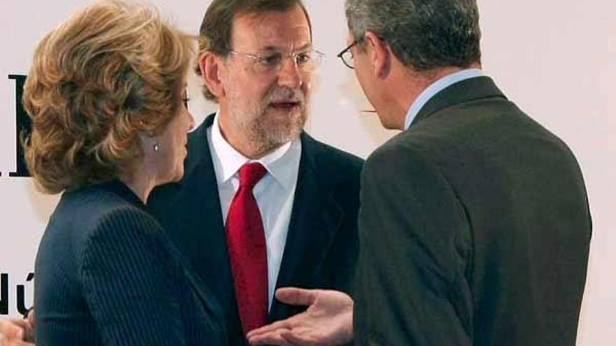 Aguirre y Ruiz Gallardón, con Mariano Rajoy.