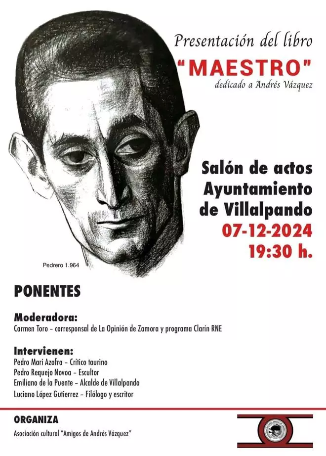 Villalpando acogerá la presentación de un libro dedicado a Andrés Vázquez