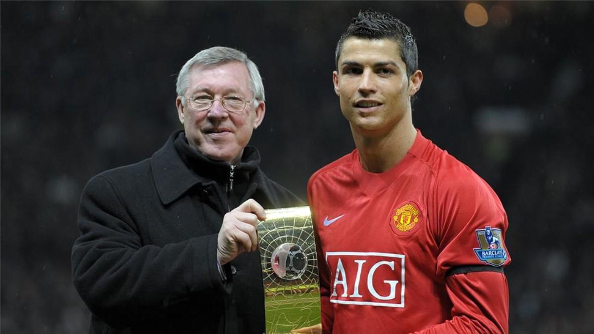 Ferguson y Cristiano, en 2008