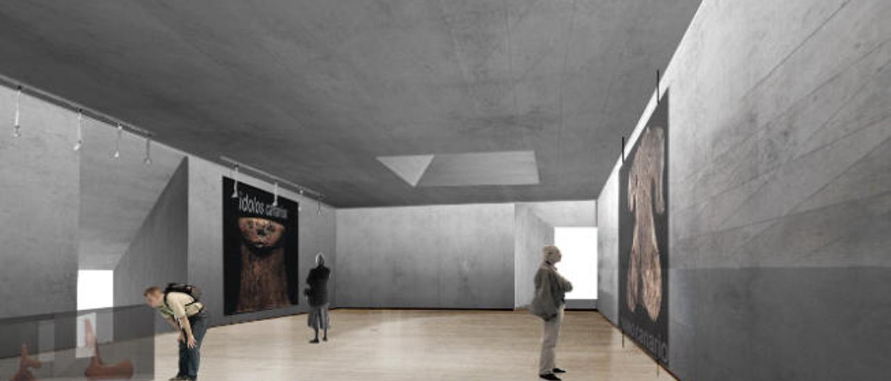 Infografía de una de las futuras salas de exposiciones del Museo Canario.