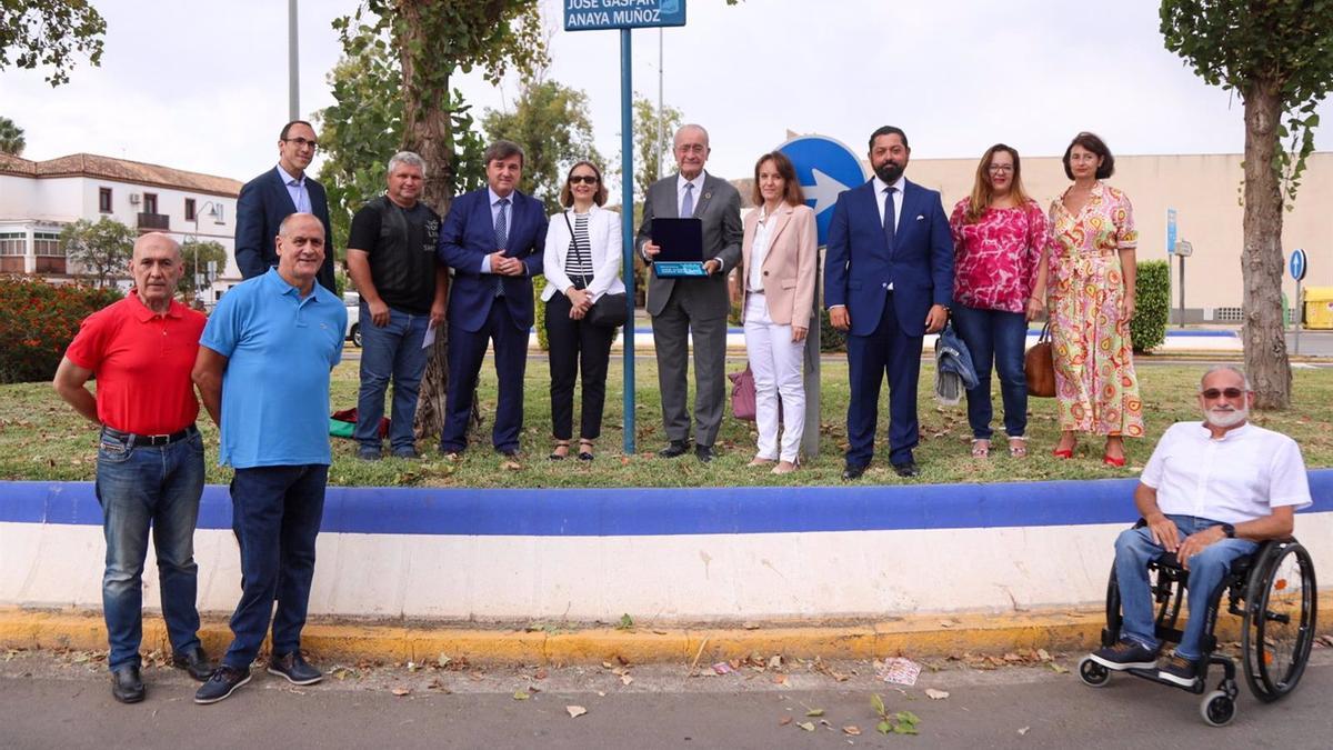 Inauguración en Málaga de la glorieta dedicada a José Gaspar Anaya Muñoz