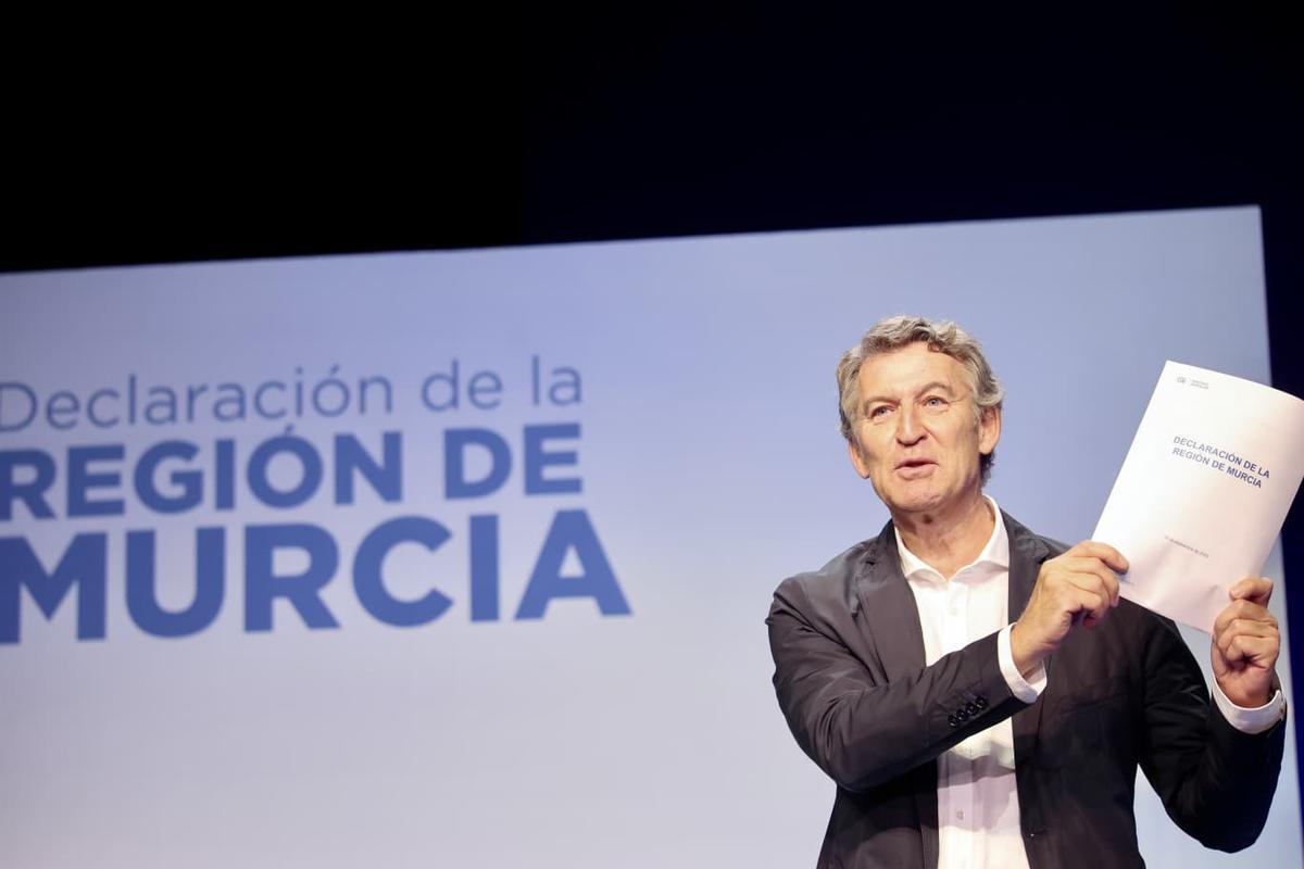 Alberto Núñez Feijóo, este domingo en Murcia