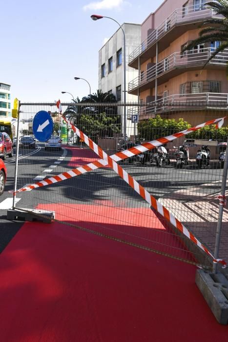 06-04-19 LAS PALAMS DE GRAN CANARAIA. LEON Y CASTILLO. LAS PALMAS DE GRAN CANARIA. Carril bici en en fase de implantación en Leon y Castillo. Fotos: Juan Castro.  | 06/05/2019 | Fotógrafo: Juan Carlos Castro