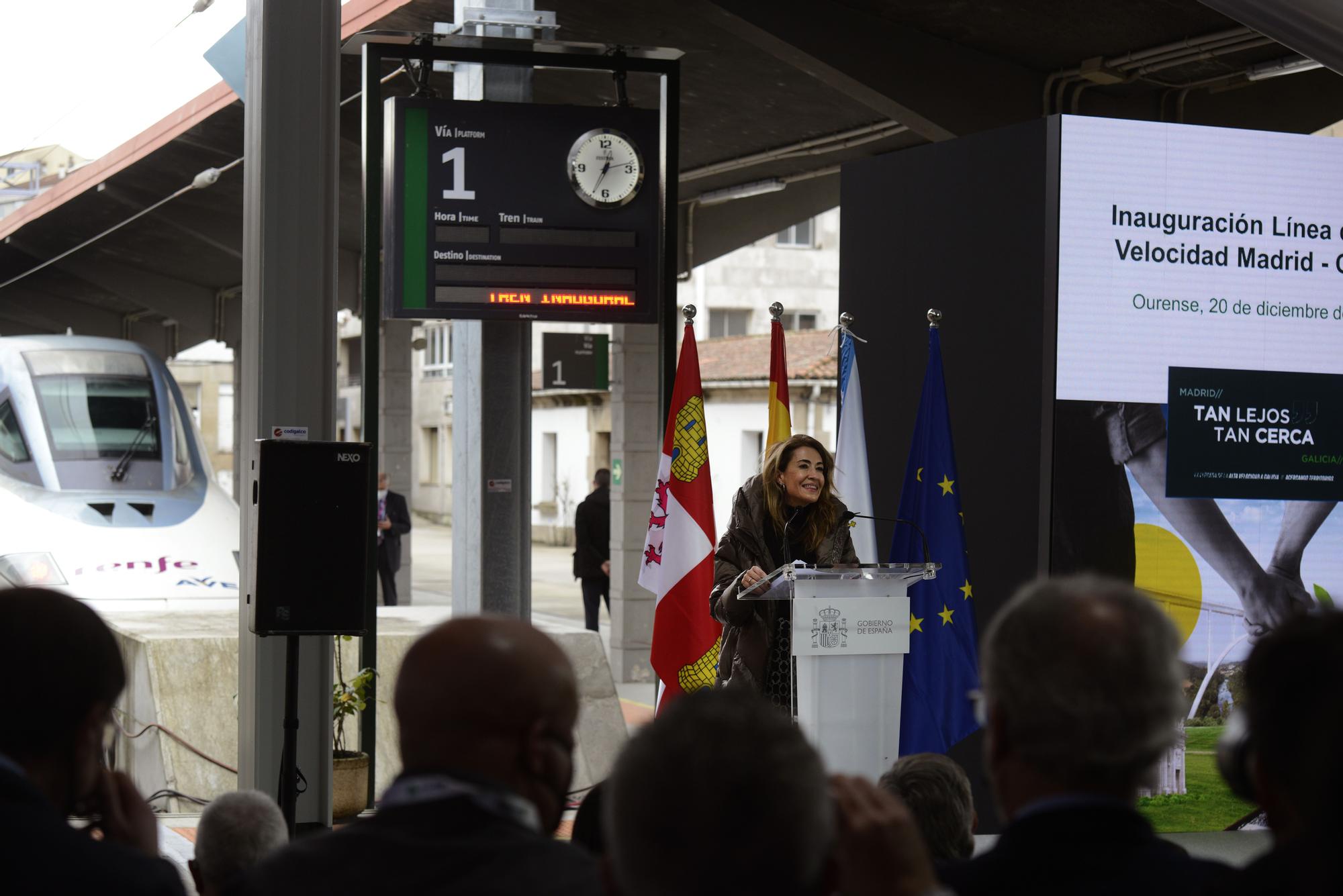 Inauguración de la línea de AVE que conecta Madrid con Galicia.