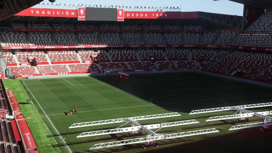 La afición del Sporting prepara un mosaico en El Molinón para el