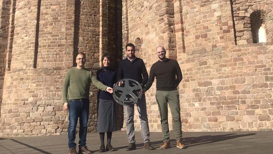 Salvador Campos, Laia Aubià, Ferran Estruch i Francesc Ponsa en la presentació de la Cardona Film Office