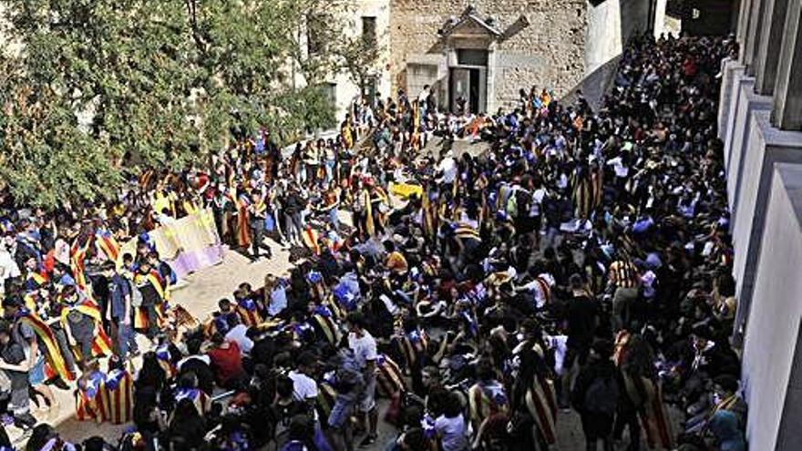 Una de les protestes d&#039;universitaris, la setmana passada.