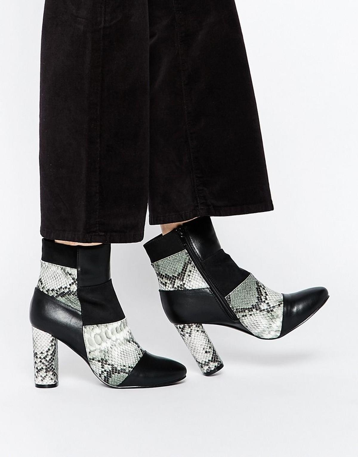 Botines con tacón de serpiente, Asos (47,99€)