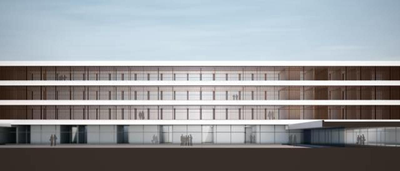 Una recreación del nuevo edificio que la Universidad Miguel Hernández de Elche pretende comenzar este año y tener acabado en 2018.