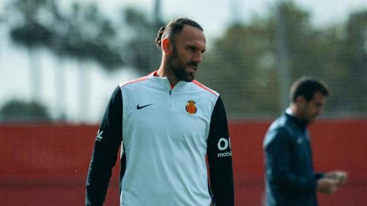 Vedat Muriqi, durante el entrenamiento de este viernes en Son Bibiloni previo al partido frente al Villarreal.