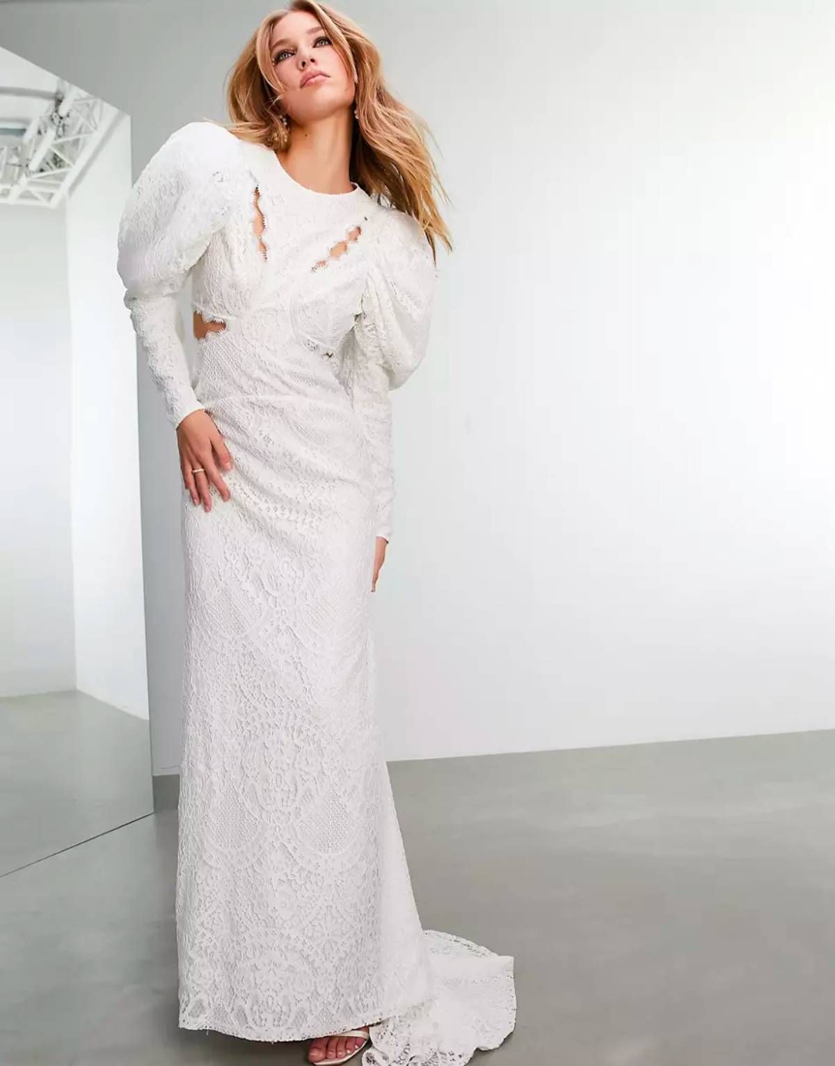 Vestido de novia de encaje de Asos