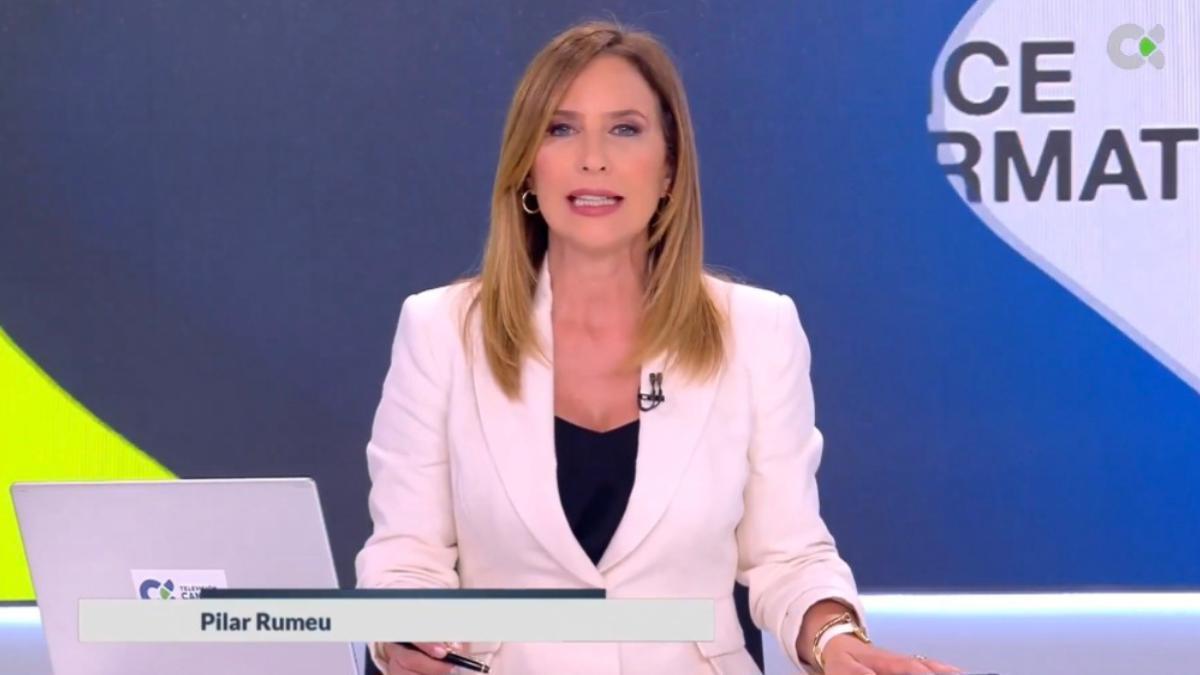 Pilar Rumeu en un avance informativo de Televisión Canaria