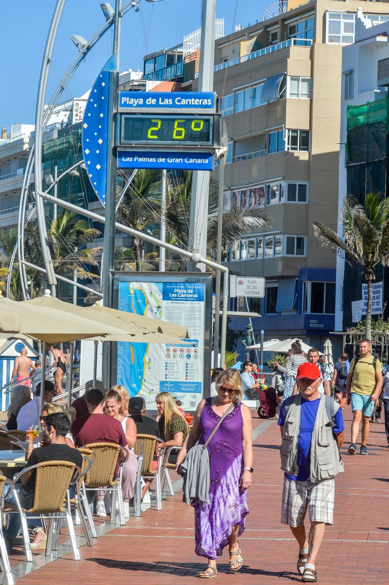 Tiempo en la playa de Las Canteras (1/12/2022)