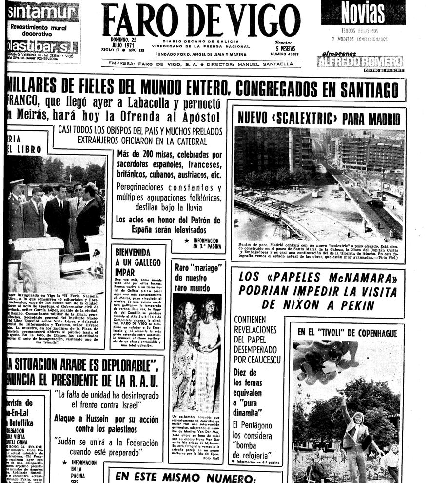 O Día de Galicia a través das portadas de FARO DE VIGO
