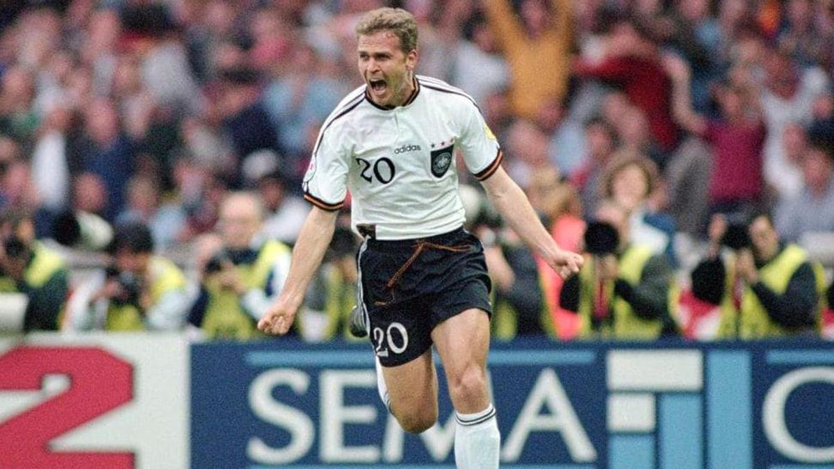 Oliver Bierhoff marcó el gol de oro contra la República Checa en la prórroga en 1996 en Wembley