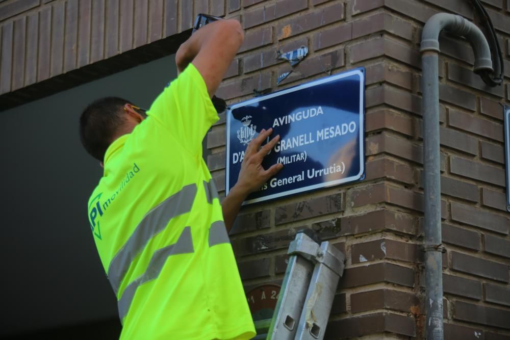 València cambia las placas de calles Franquistas