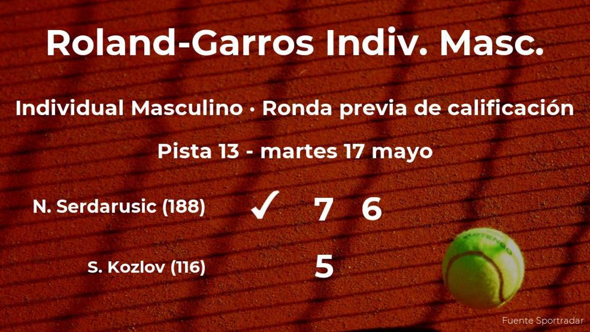 Nino Serdarusic pasa a la siguiente fase de Roland-Garros