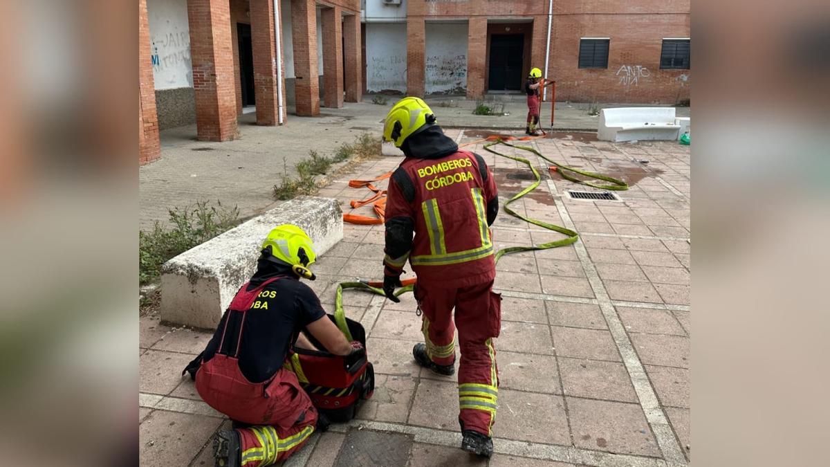 Intervención de los bomberos en Las Palmeras.