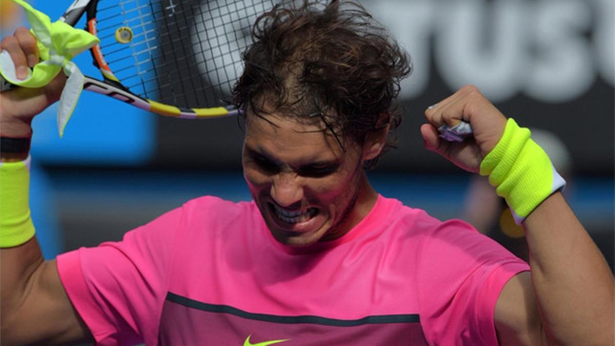 Nadal, celebrando su triunfo ante Anderson