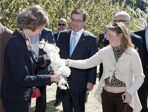 La Reina visita el cerezo en flor