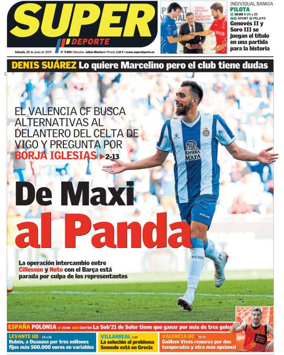 Portada SUPERDEPORTE sábado 22 de junio de 2019