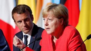 Emmanuel Macron y Angela Merkel el pasado mes de agosto en París.