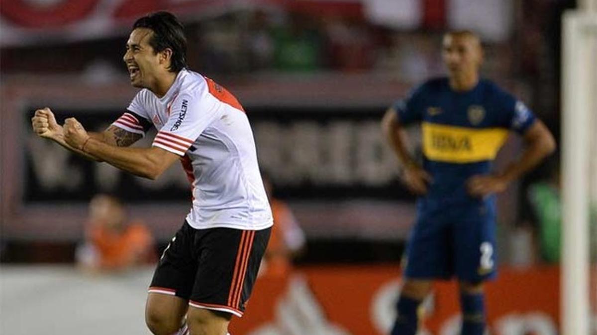 Pisculichi celebra el gol que clasificó a River Plate