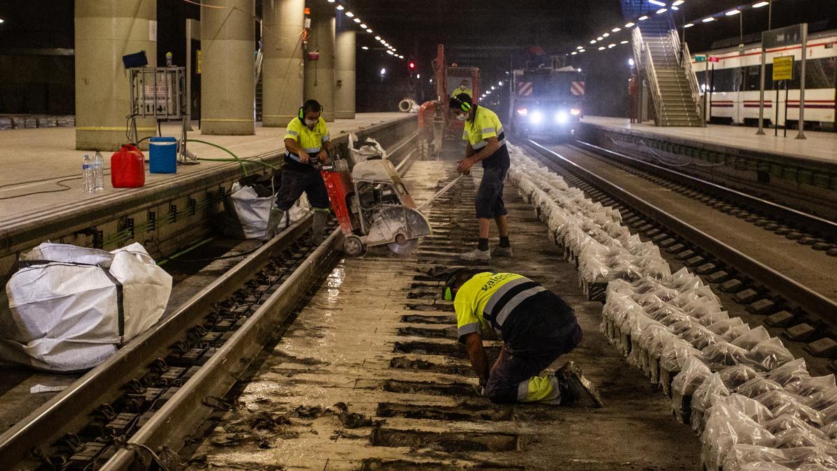 Obras en la estación de Castelló.