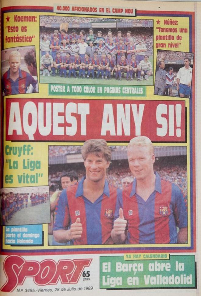 1989 - Presentación del nuevo Barcelona con charla de Cruyff