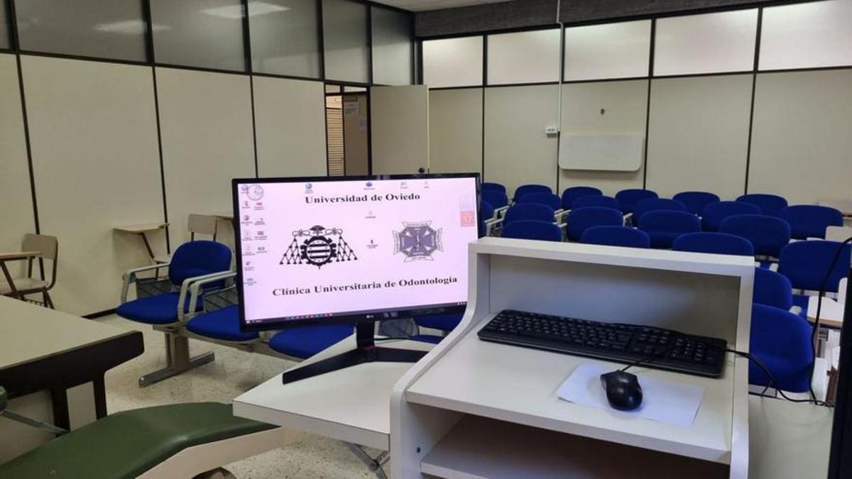 Una de las aulas en las que se imparte el grado de Odontología de la Universidad de Oviedo.