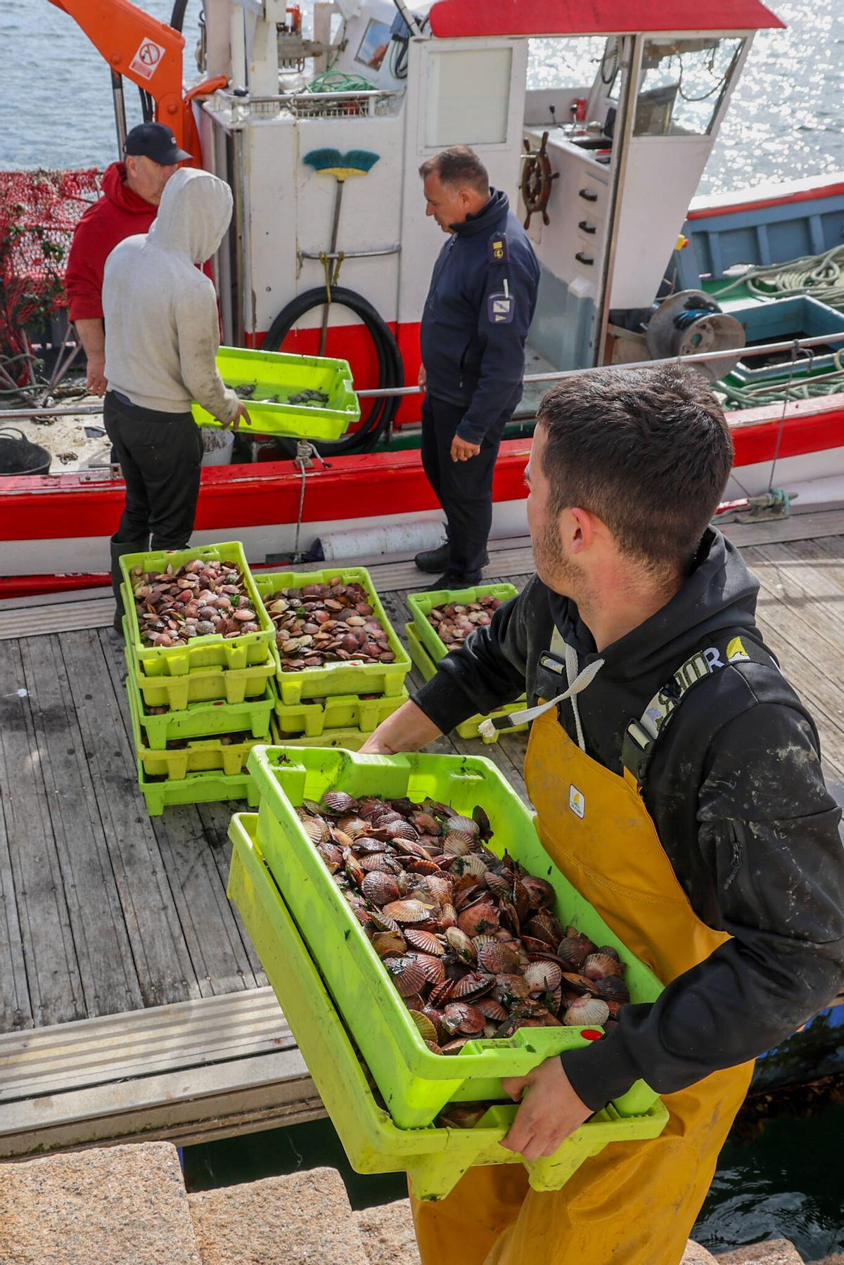 Las descargas en Tragove, esta mañana.