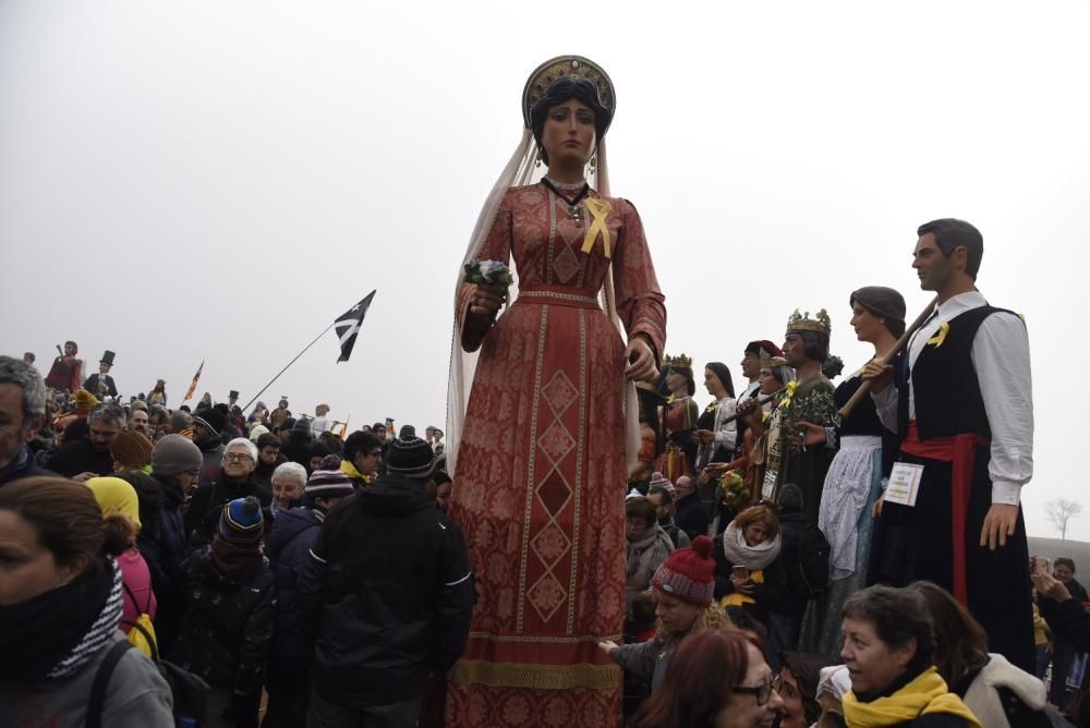 Lledoners s'omple de gegants i gegantons en una trobada inèdita