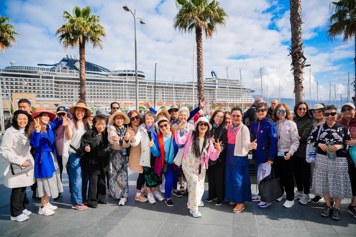 Cruceristas en Vigo durante una doble escala este mes de abril.
