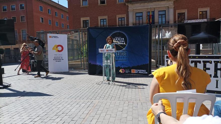 La alcaldesa de Teruel, Emma Buj, durante su intervención