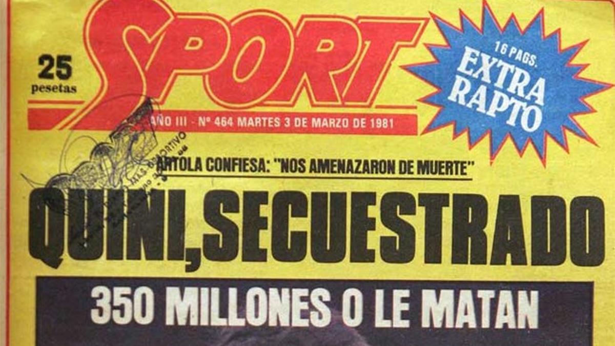 Fragmento de la portada del diario Sport del 1 de marzo de 1981
