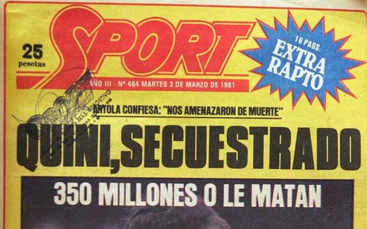 Fragmento de la portada del diario Sport del 1 de marzo de 1981