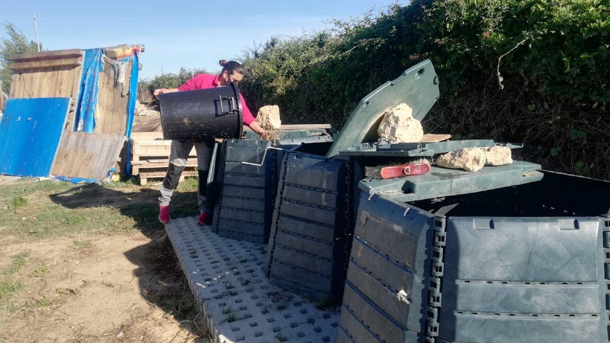 Contenedores de recogida de biorresiduos en la provincia de Zamora.