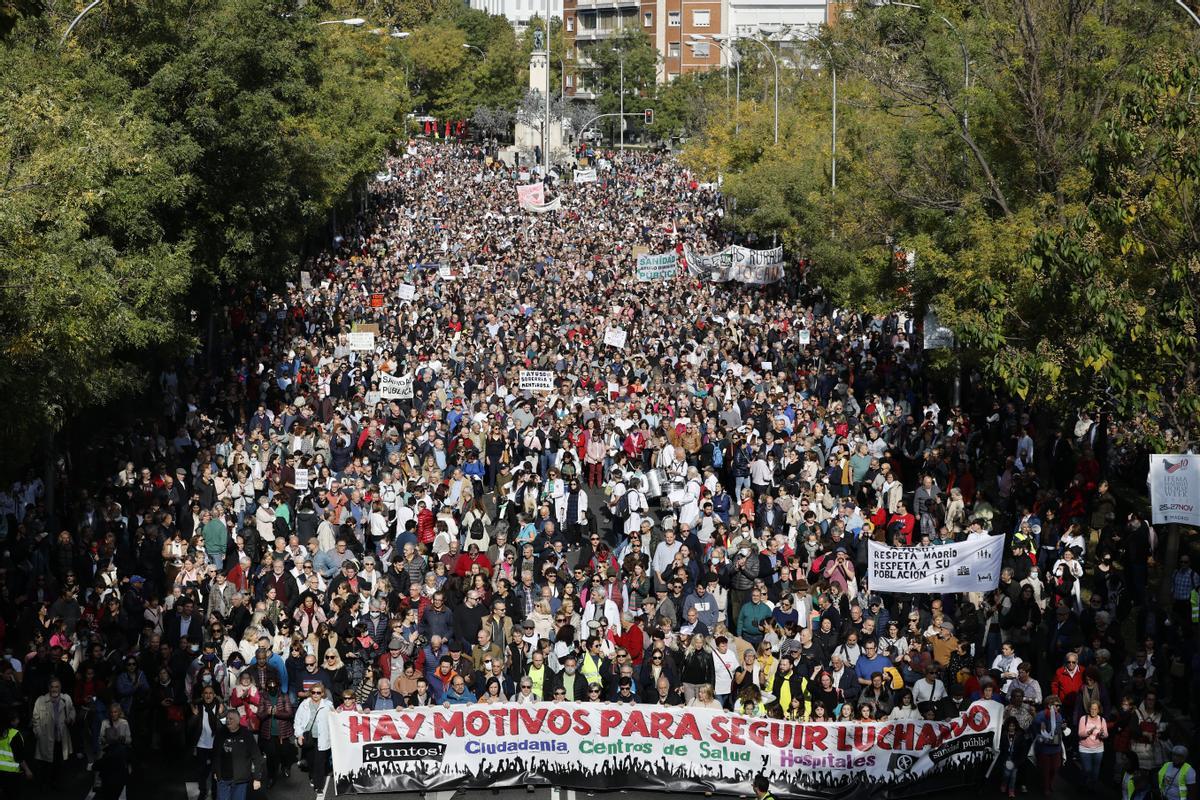 Manifestación em Madrid en defensa de la sanidad pública