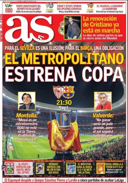 Portadas deportivas sábado 21 de abril de 2018