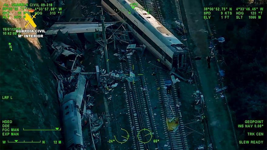 Impactantes imágenes aéreas del lugar del accidente de tren en Adamuz, Córdoba