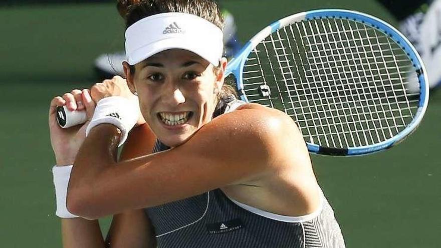 Muguruza, durante el partido ante Wozniacki.