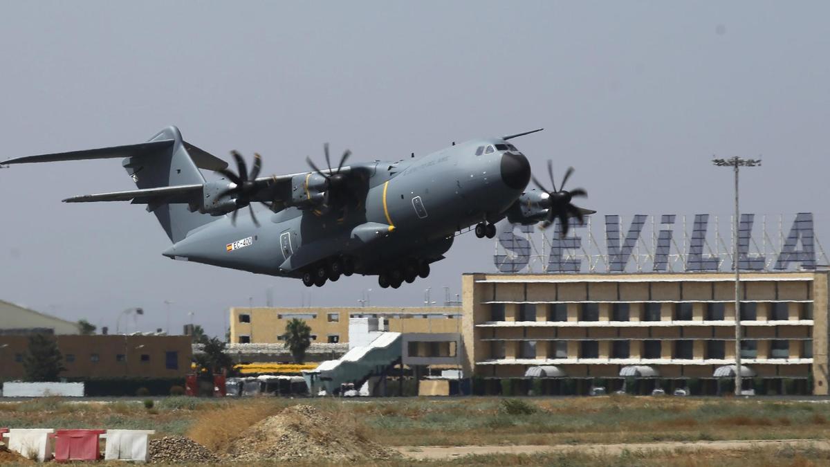 El A400M, el avión militar de Airbus que se ensambla en Sevilla.