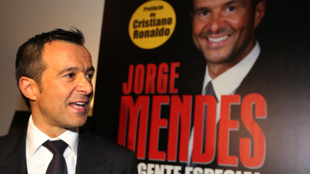 Jorge Mendes, durante la presentación del libro 'The Special Agent', con prólogo de Cristiano Ronaldo.