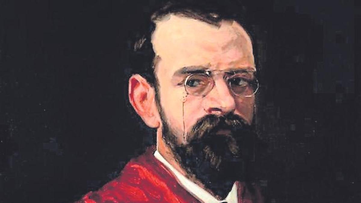 Clarín, visto por el pintor gijonés Juan Martínez Abades en 1901.