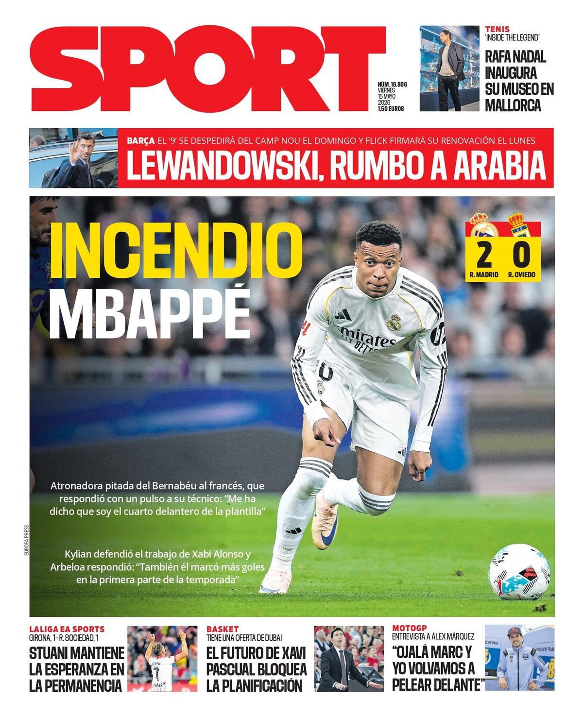 El incendio con Mbappé, en las portadas de hoy